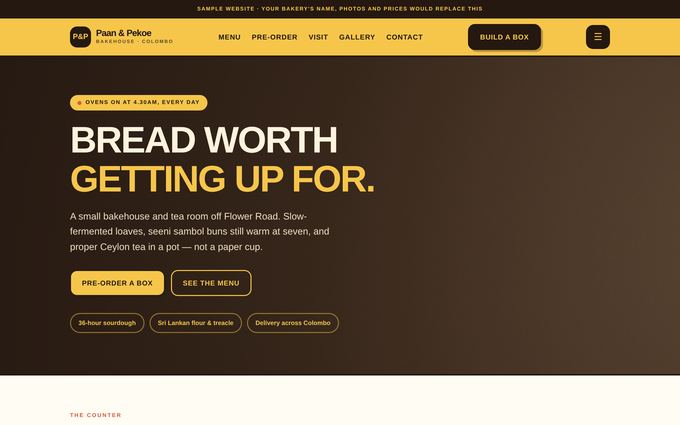 Screenshot of the Paan & Pekoe template